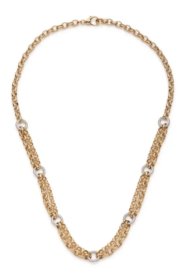 Foundrae Diamond Pave Festoon Chain Necklace