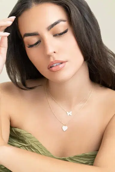 Sydney Evan Diamond Pave Large Heart Necklace | Thumbnail 3 Sydney Evan Diamond Pave Large Heart Necklace | Thumbnail 3