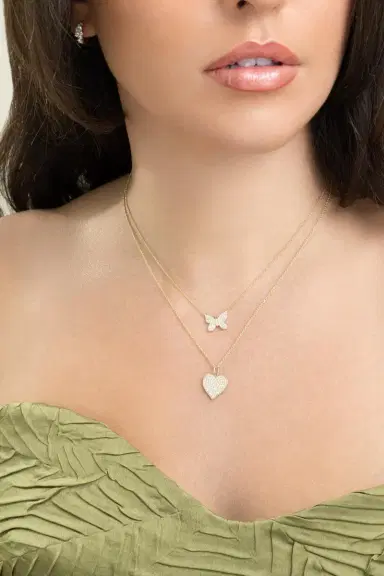 Sydney Evan Diamond Pave Large Heart Necklace | Thumbnail 4 Sydney Evan Diamond Pave Large Heart Necklace | Thumbnail 4