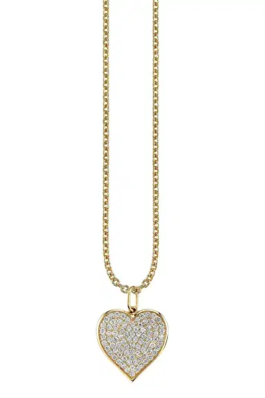 Sydney Evan Diamond Pave Large Heart Necklace | Thumbnail 1 Sydney Evan Diamond Pave Large Heart Necklace | Thumbnail 1