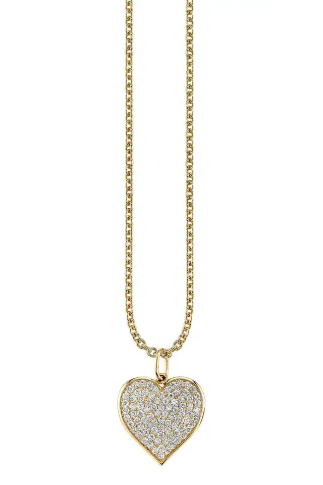 Sydney Evan Diamond Pave Large Heart Necklace