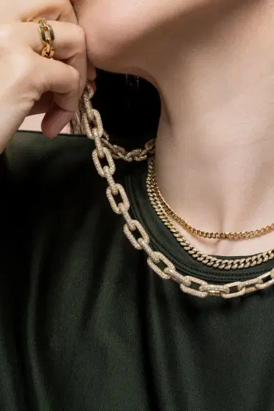SHAY JEWELRY Diamond Pave Mini Link Choker Necklace | Thumbnail 3