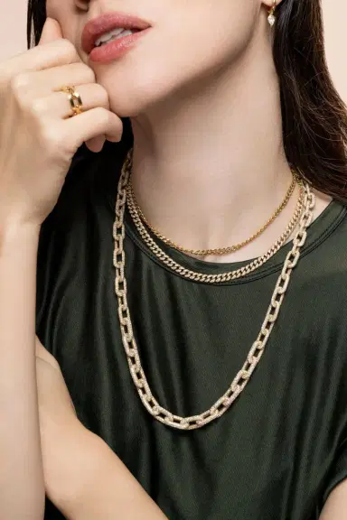 SHAY JEWELRY Diamond Pave Mini Link Choker Necklace | Thumbnail 4