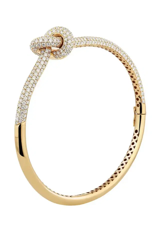 Engelbert 1920 Diamond Pave Small Legacy Knot Bangle Bracelet