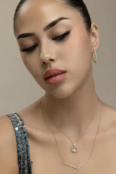 LISA NIK Diamond Pear Hoop Earrings | Thumbnail 4 LISA NIK Diamond Pear Hoop Earrings | Thumbnail 4