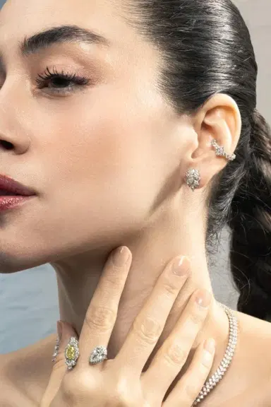 YEPREM Diamond Pear Marquise Stud Earrings | Thumbnail 2 YEPREM Diamond Pear Marquise Stud Earrings | Thumbnail 2