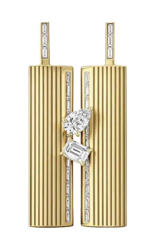 LORAIDA Diamond Pearl  Large Blade Pendant