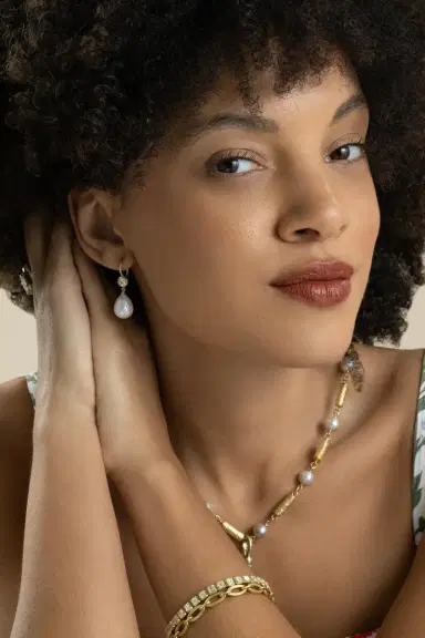 Sylva & Cie Diamond Pearl Bulb Earrings | Thumbnail 4 Sylva & Cie Diamond Pearl Bulb Earrings | Thumbnail 4