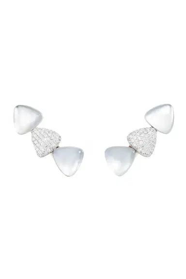 Vhernier Diamond Pearl Rock Crystal Freccia Earrings | Thumbnail 1 Vhernier Diamond Pearl Rock Crystal Freccia Earrings | Thumbnail 1