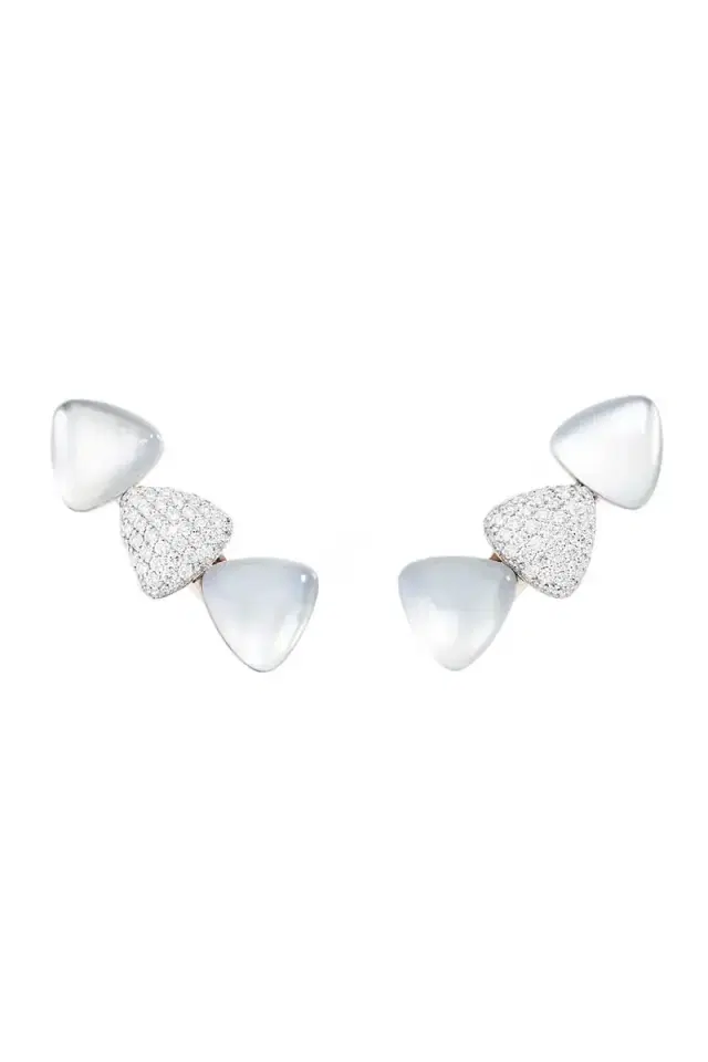 Vhernier Diamond Pearl Rock Crystal Freccia Earrings