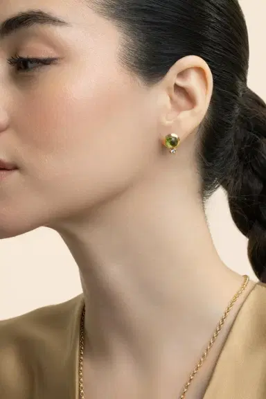 TAMARA COMOLLI Diamond Peridot Bouton Earring | Thumbnail 1