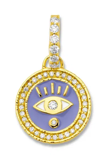 BUDDHA MAMA Diamond Periwinkle Evil Eye Pendant | Thumbnail 1 BUDDHA MAMA Diamond Periwinkle Evil Eye Pendant | Thumbnail 1
