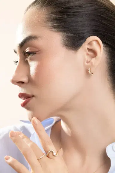 Sophie Bille Brahe Diamond Petite Boucle Earrings | Thumbnail 4 Sophie Bille Brahe Diamond Petite Boucle Earrings | Thumbnail 4