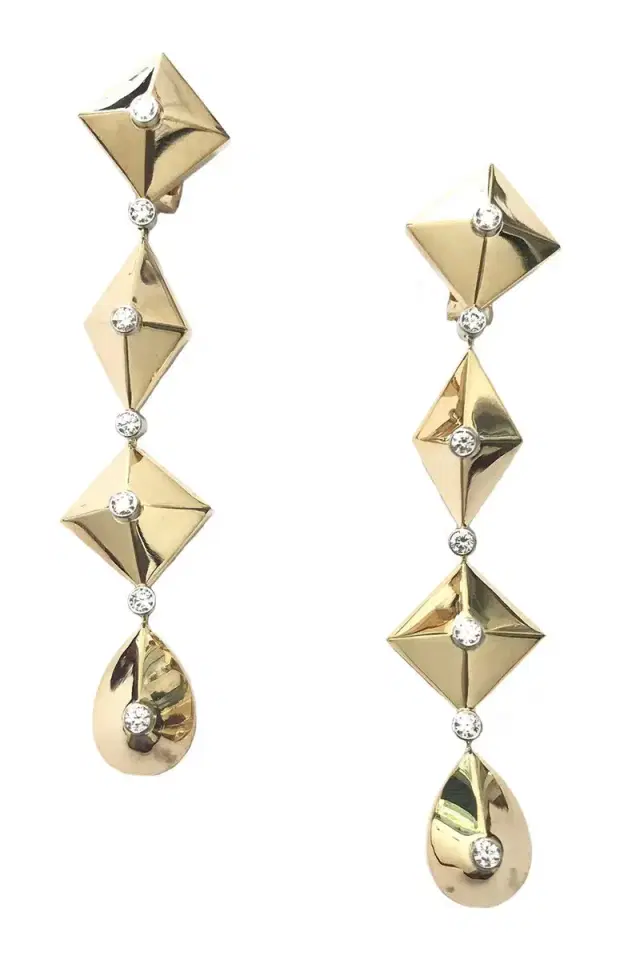 ALETTO BROTHERS Diamond Piramide Linea Earrings