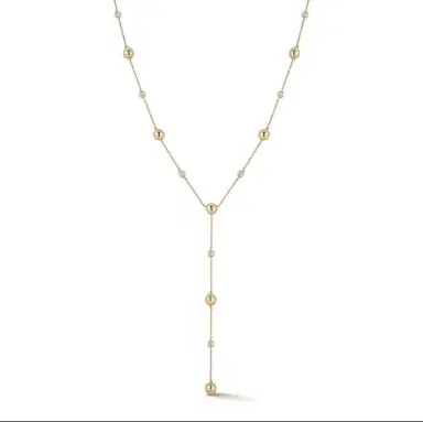 DANA REBECCA DESIGNS Diamond Poppy Rae Pebble Lariat Necklace | Thumbnail 1