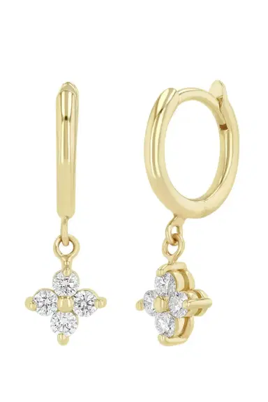 Zoë Chicco Diamond Quad Hinge Huggie Hoop Earrings | Thumbnail 1