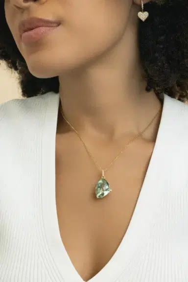 LISA NIK Diamond Quartz Gruen Necklace | Thumbnail 2