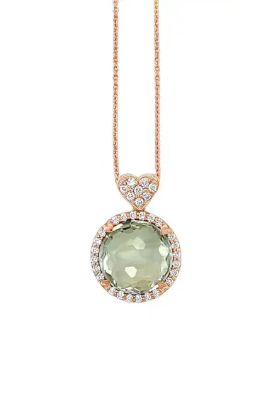 LISA NIK Diamond Quartz Round Necklace | Thumbnail 1