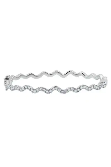 GRAZIELA Diamond Rio Bangle Bracelet - White Gold | Thumbnail 1
