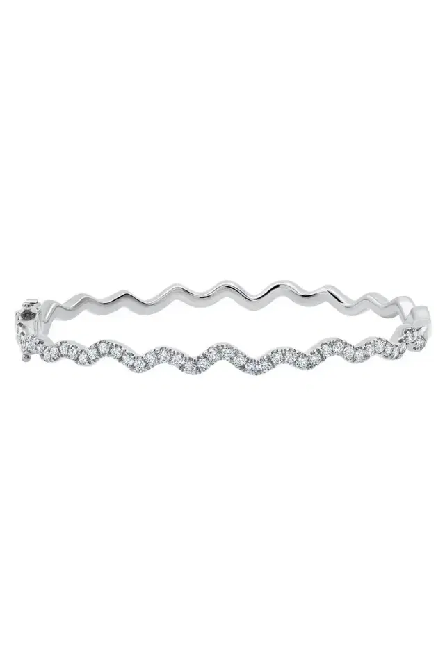 GRAZIELA Diamond Rio Bangle Bracelet - White Gold