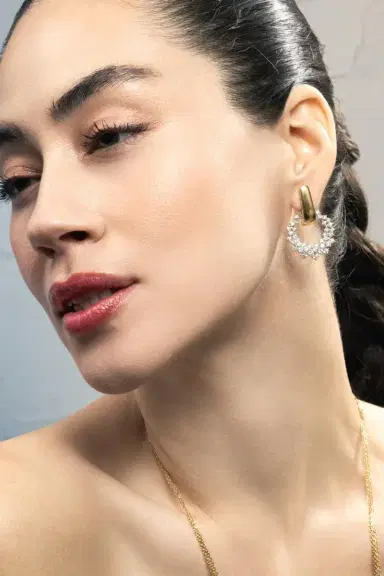 YEPREM Diamond Round Circle Drop Earrings | Thumbnail 2