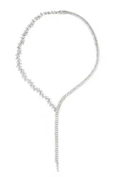 YEPREM Diamond Round Marquise Y Drop Necklace | Thumbnail 1
