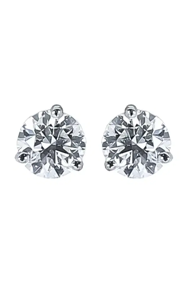 WITH LOVE Diamond Round Martini Stud Earrings - 2ct