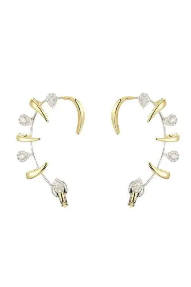 YEPREM Diamond Round Pear Golden Strada Earrings | Thumbnail 1 YEPREM Diamond Round Pear Golden Strada Earrings | Thumbnail 1