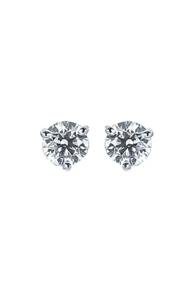 WITH LOVE Diamond Round Solitaire Stud Earrings - 1.2ct