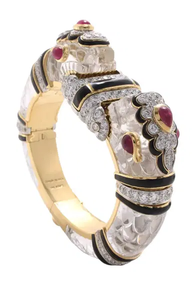 DAVID WEBB Diamond Ruby Black Small Twin Chimera Couture Bracelet | Thumbnail 1 DAVID WEBB Diamond Ruby Black Small Twin Chimera Couture Bracelet | Thumbnail 1