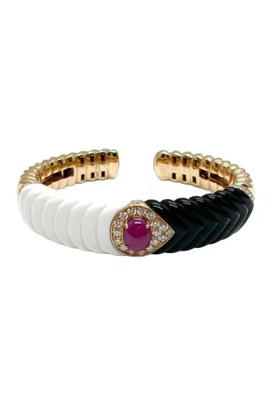 ANDREOLI Diamond Ruby Kogolong Bracelet - Rose Gold | Thumbnail 1