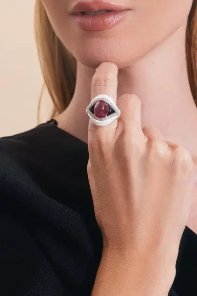 ANDREOLI Diamond Ruby Kogolong Ring | Thumbnail 2