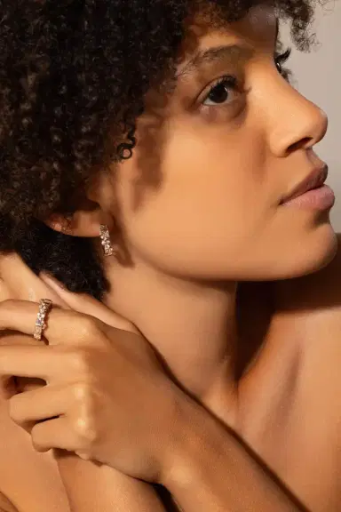 Ananya Diamond Scatter Baguette Hoop Earrings | Thumbnail 4 Ananya Diamond Scatter Baguette Hoop Earrings | Thumbnail 4