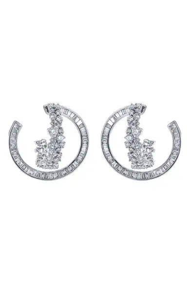 Ananya Diamond Scatter Double Hoop Earrings | Thumbnail 1