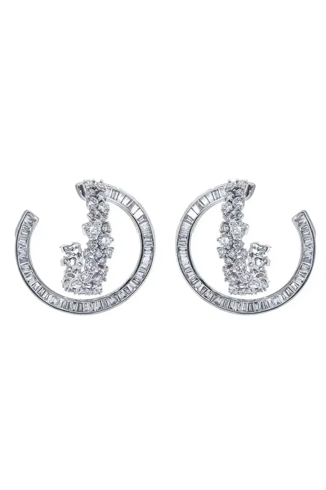Ananya Diamond Scatter Double Hoop Earrings