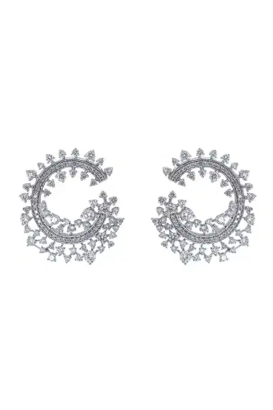 Ananya Diamond Scatter Edge Hoop Earrings | Thumbnail 1