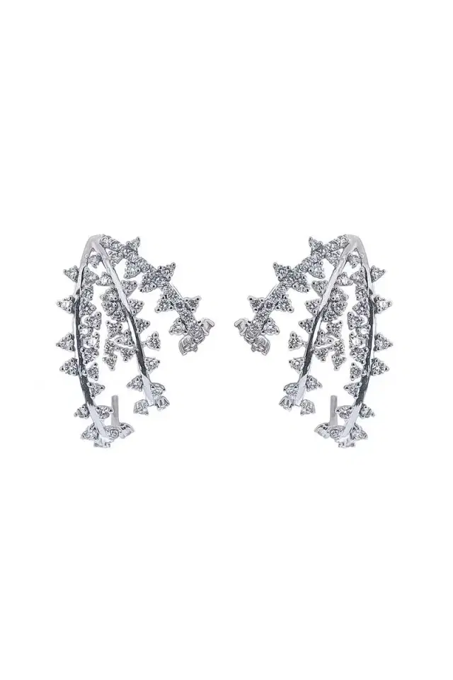 Ananya Diamond Scatter Tri-Hoop Earrings
