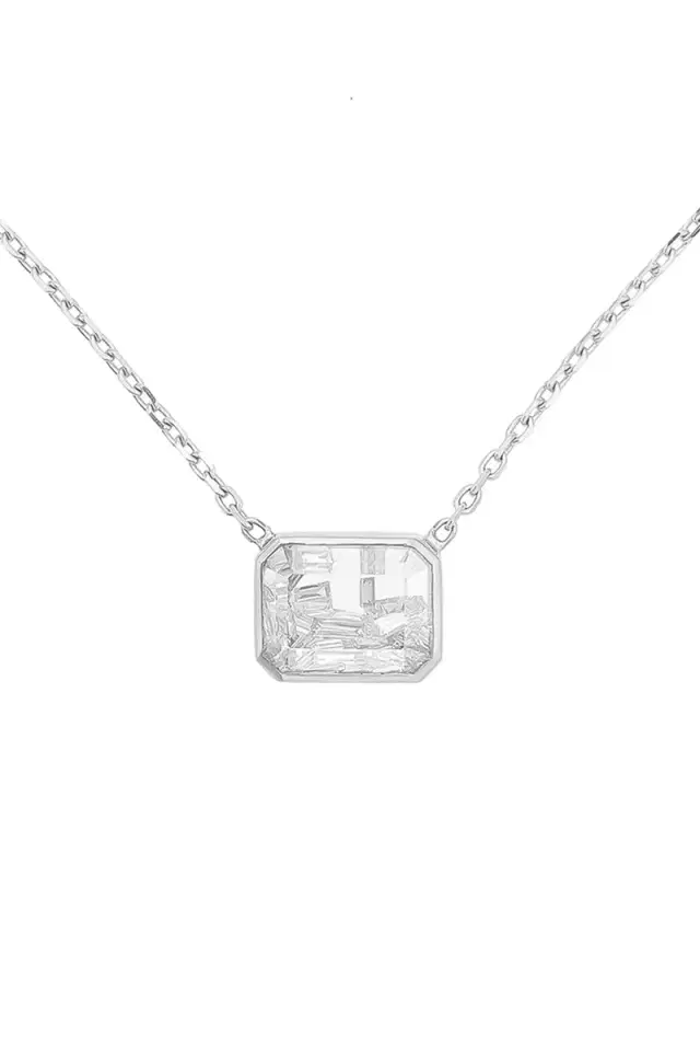 MORITZ GLIK Diamond Shaker Esmeralda Necklace - White Gold