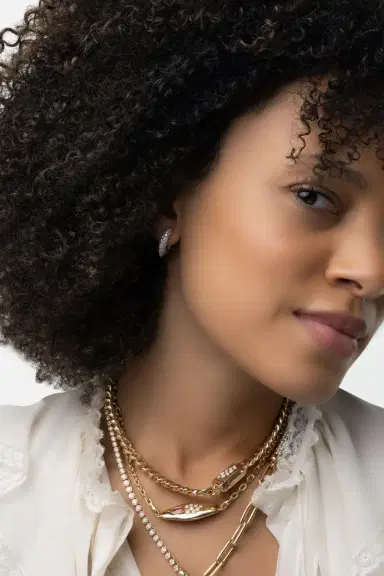 Uniform Object Diamond Shard Huggie Earrings | Thumbnail 3