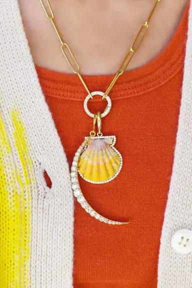Jenna Blake Diamond Shell Pendant | Thumbnail 2
