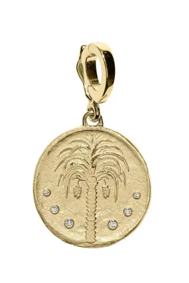 Azlee Diamond Small Prosperity Palm Coin Pendant | Thumbnail 1