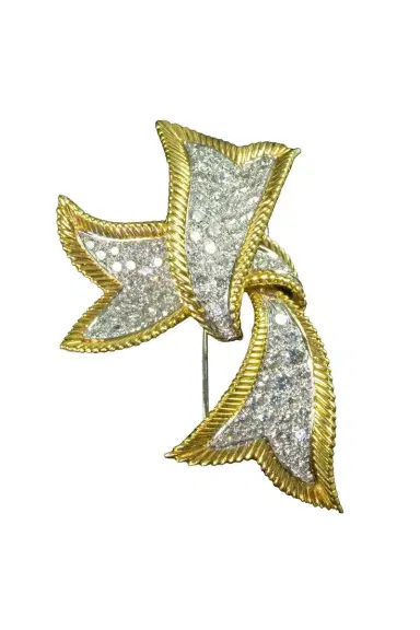 DAVID WEBB Diamond Small Ribbon Brooch | Thumbnail 1