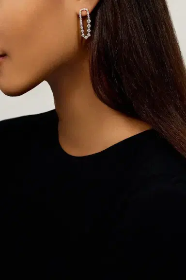 Melissa Kaye Diamond Small Stella Ellipse Earrings | Thumbnail 2