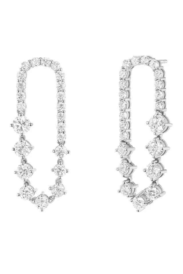 Melissa Kaye Diamond Small Stella Ellipse Earrings