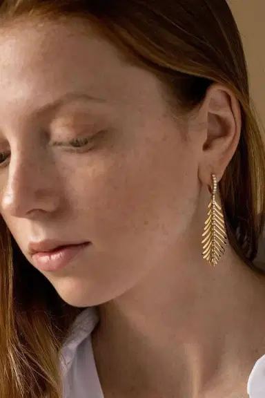 SIDNEY GARBER Diamond Spine Plume Earrings | Thumbnail 2