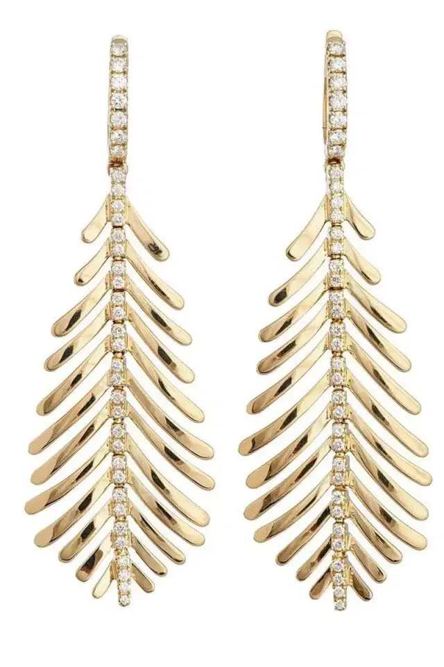 Diamond Spine Plume Earrings
