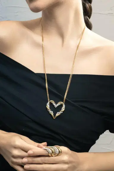 YEPREM Diamond Strada Heart Necklace | Thumbnail 2 YEPREM Diamond Strada Heart Necklace | Thumbnail 2