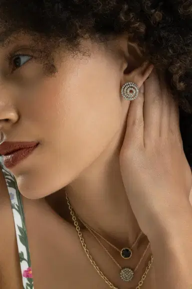 Sylva & Cie Diamond Swirl Earrings | Thumbnail 2