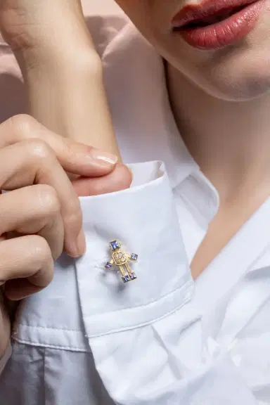 VAN Diamond Tanzanite Robot Cufflinks | Thumbnail 2