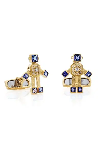 VAN Diamond Tanzanite Robot Cufflinks | Thumbnail 1